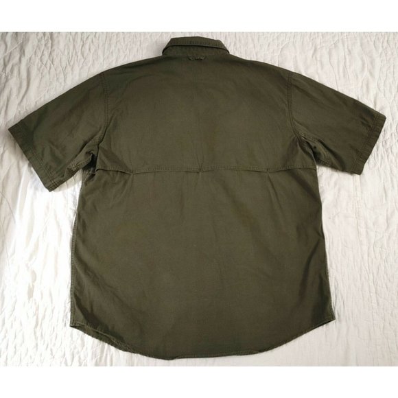 Gander Mountain Utility Fishing Shirt Mens sz L Vented Heavy Cotton Zip Pockets - Picture 4 of 10